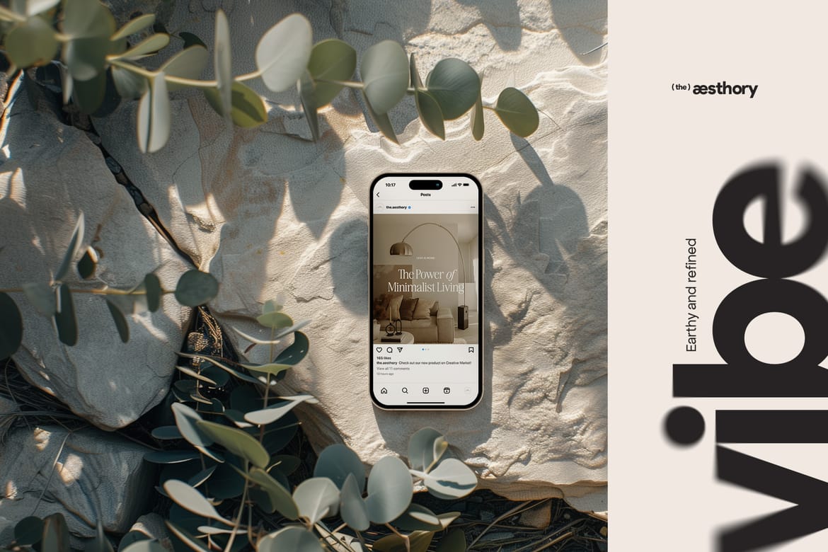 10 iPhone Mockups: Stone & Marble