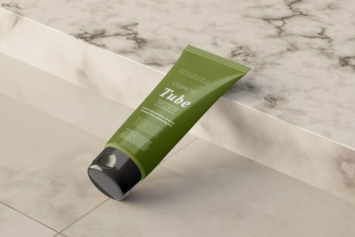 Cosmetic Cream Tube Mockup