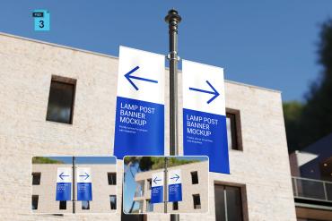 Lamp Post Banner Mockup