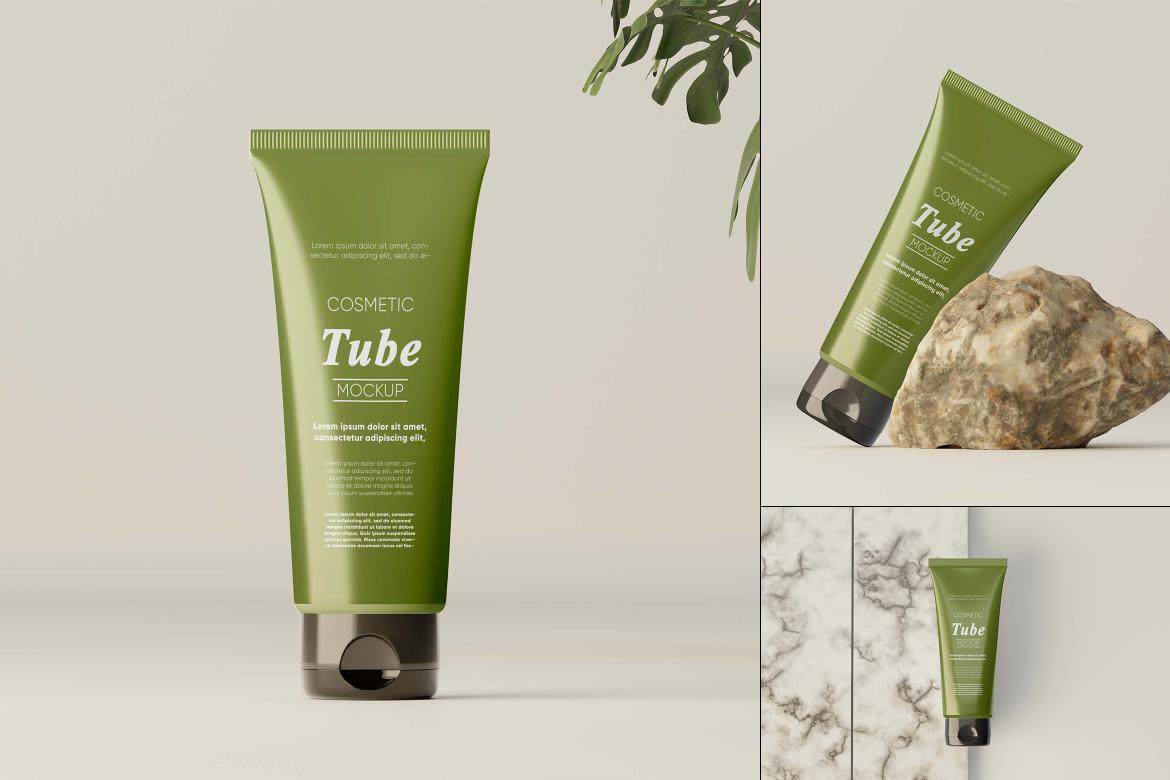 Cosmetic Cream Tube Mockup