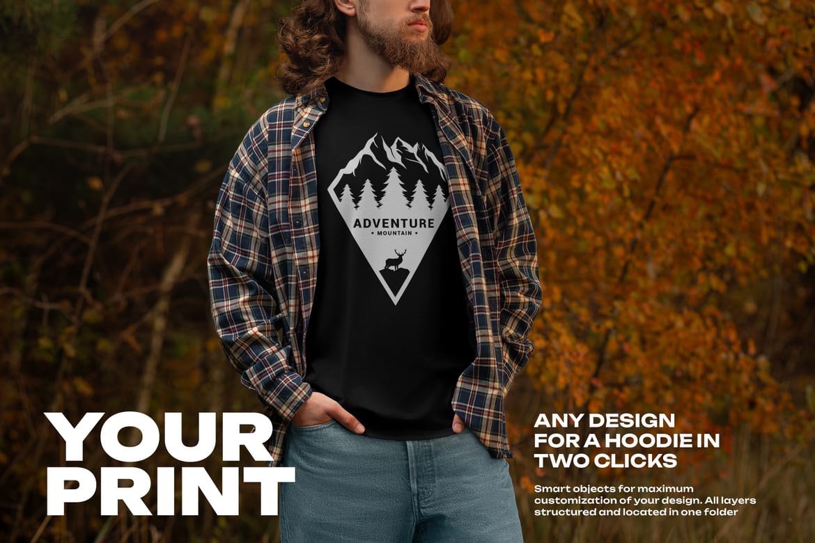 5 Mockups of Men's T-Shirt at the Sunset Outdoor 