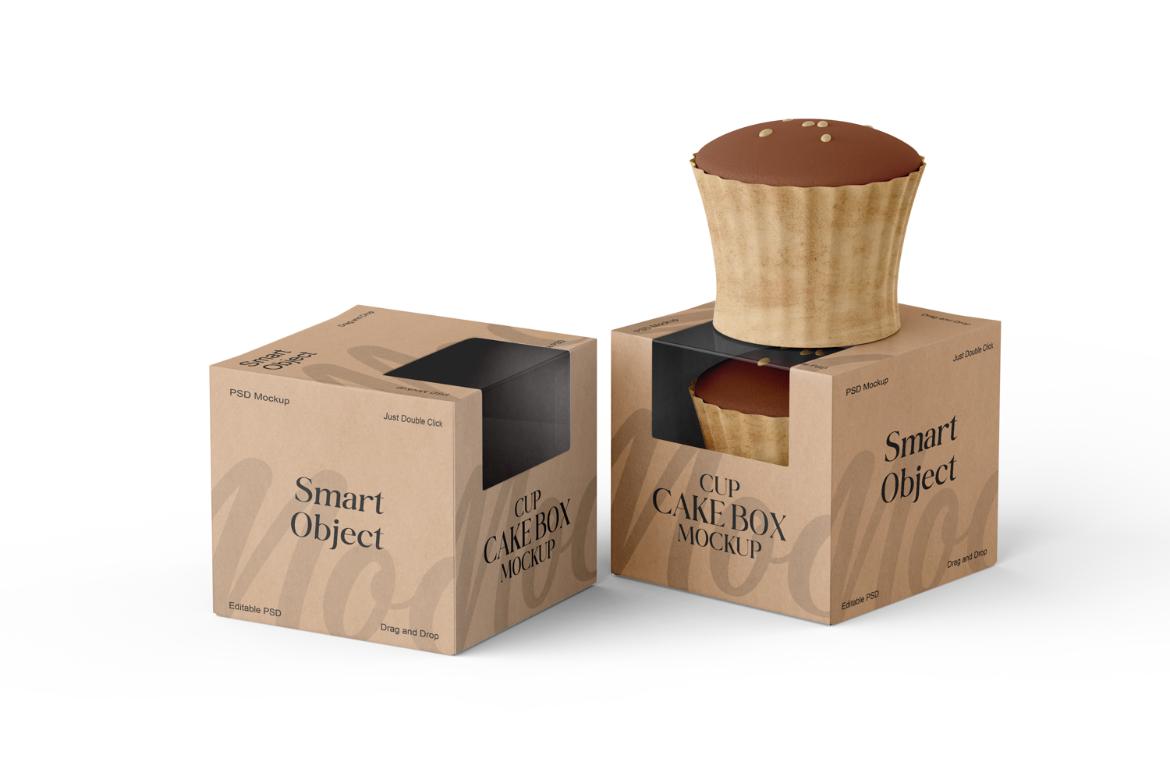 Cupcake Box With Window Mockup