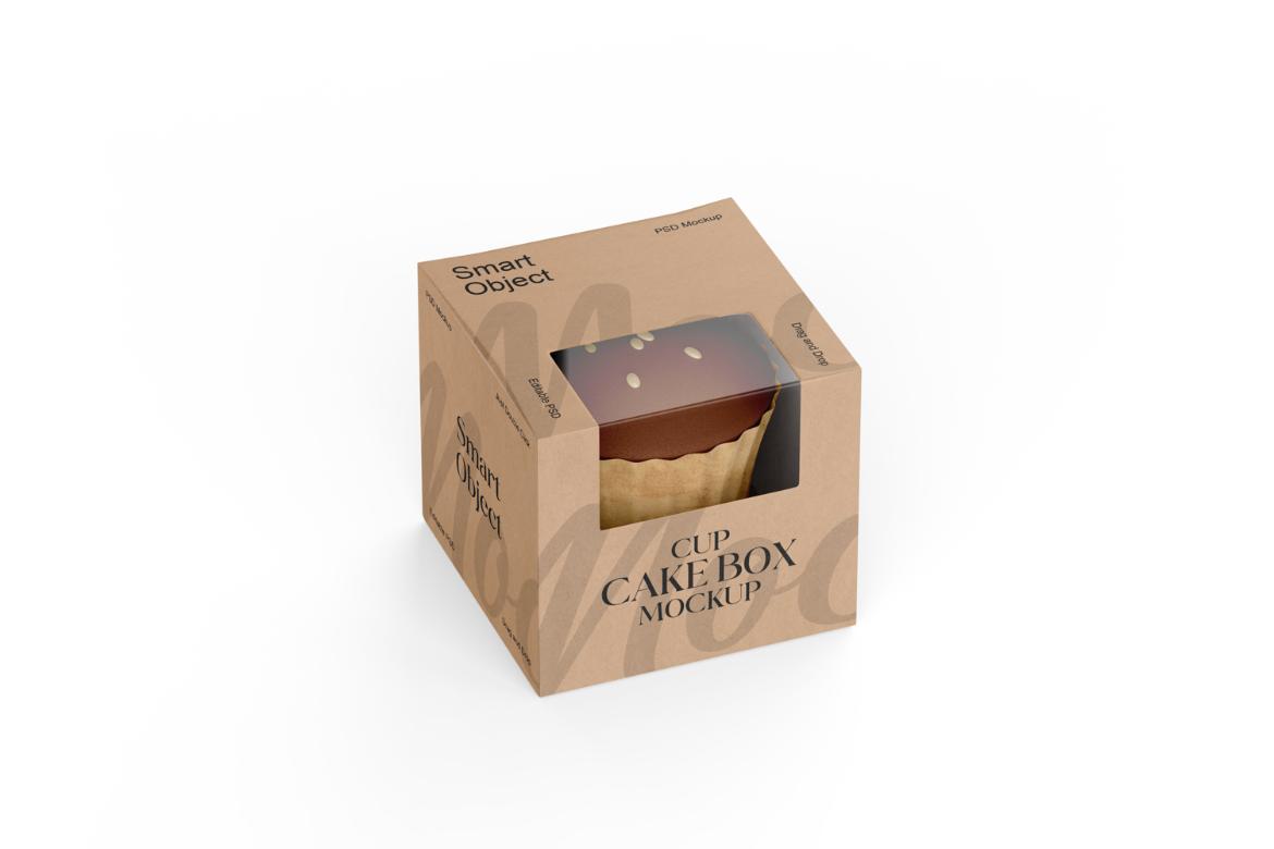 Cupcake Box With Window Mockup