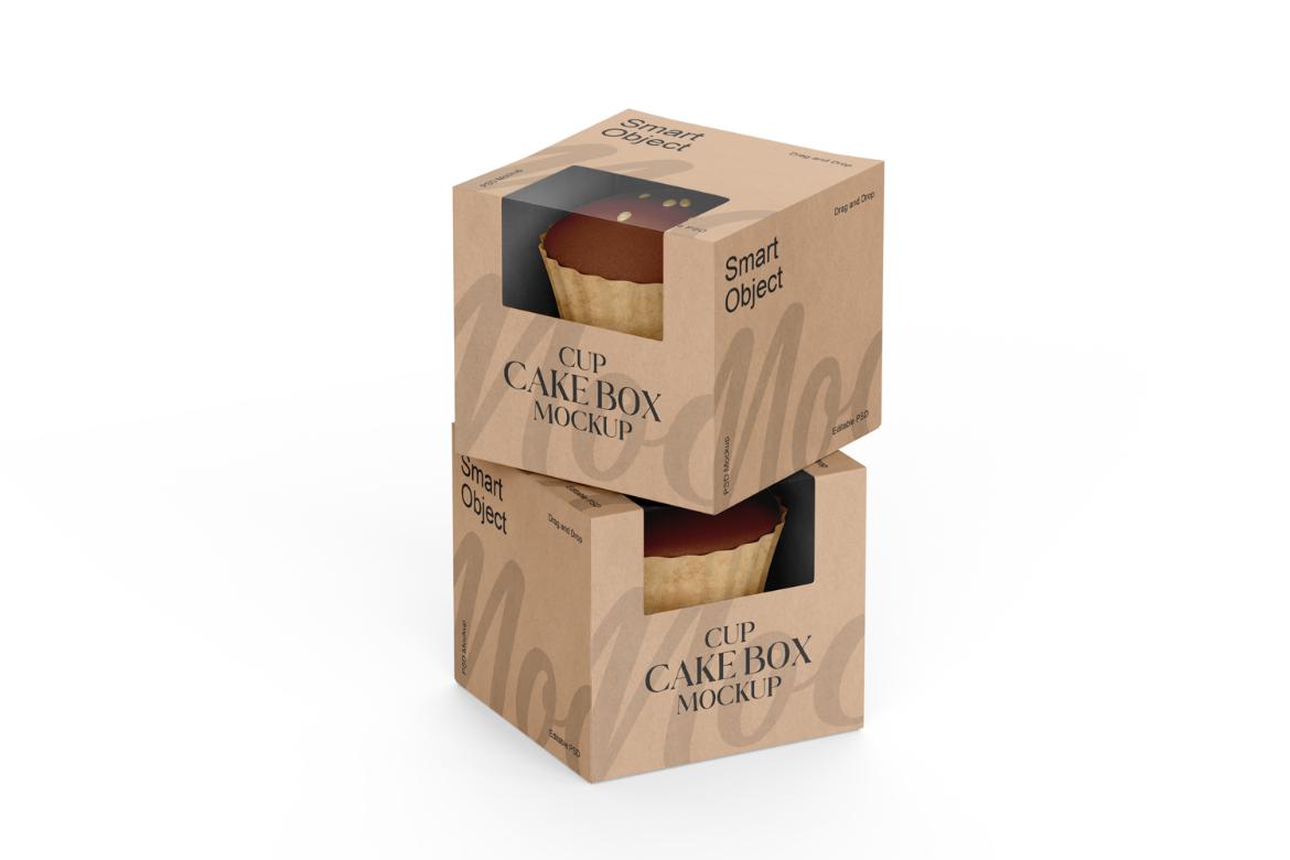 Cupcake Box With Window Mockup