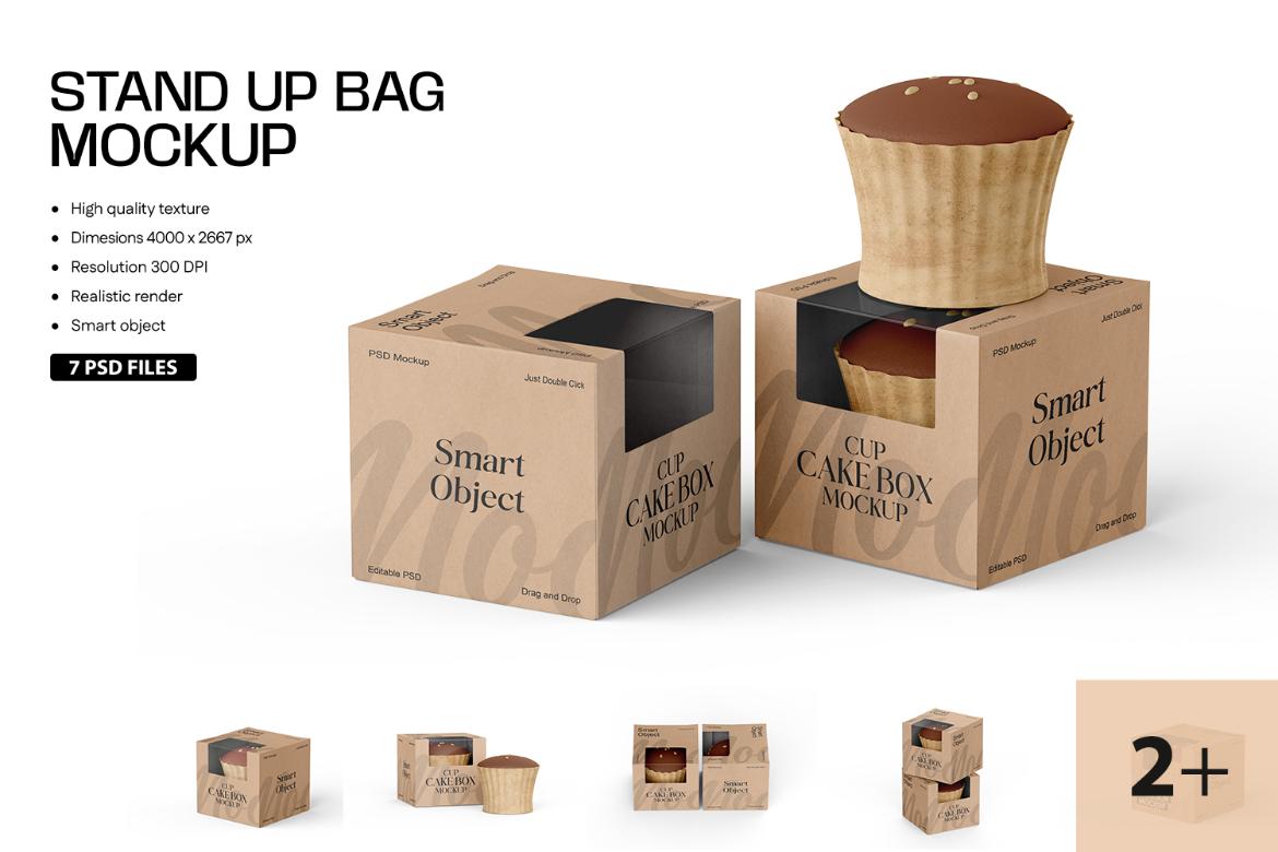 Cupcake Box With Window Mockup