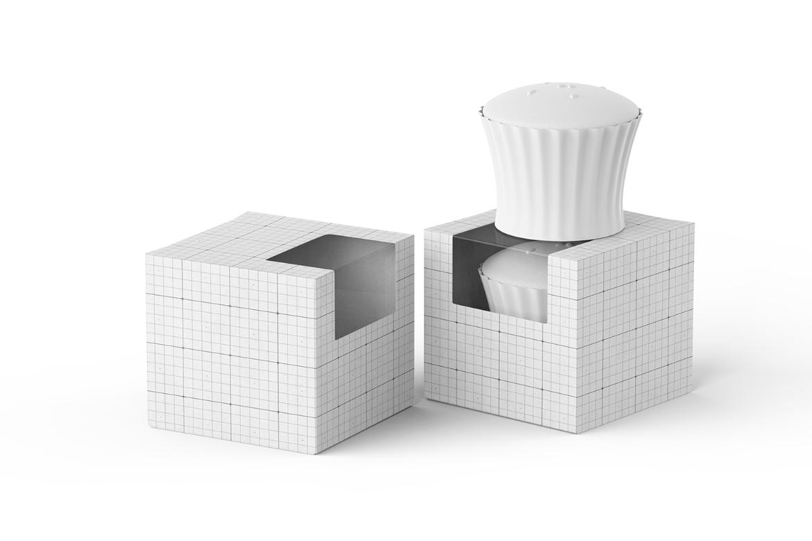 Cupcake Box With Window Mockup