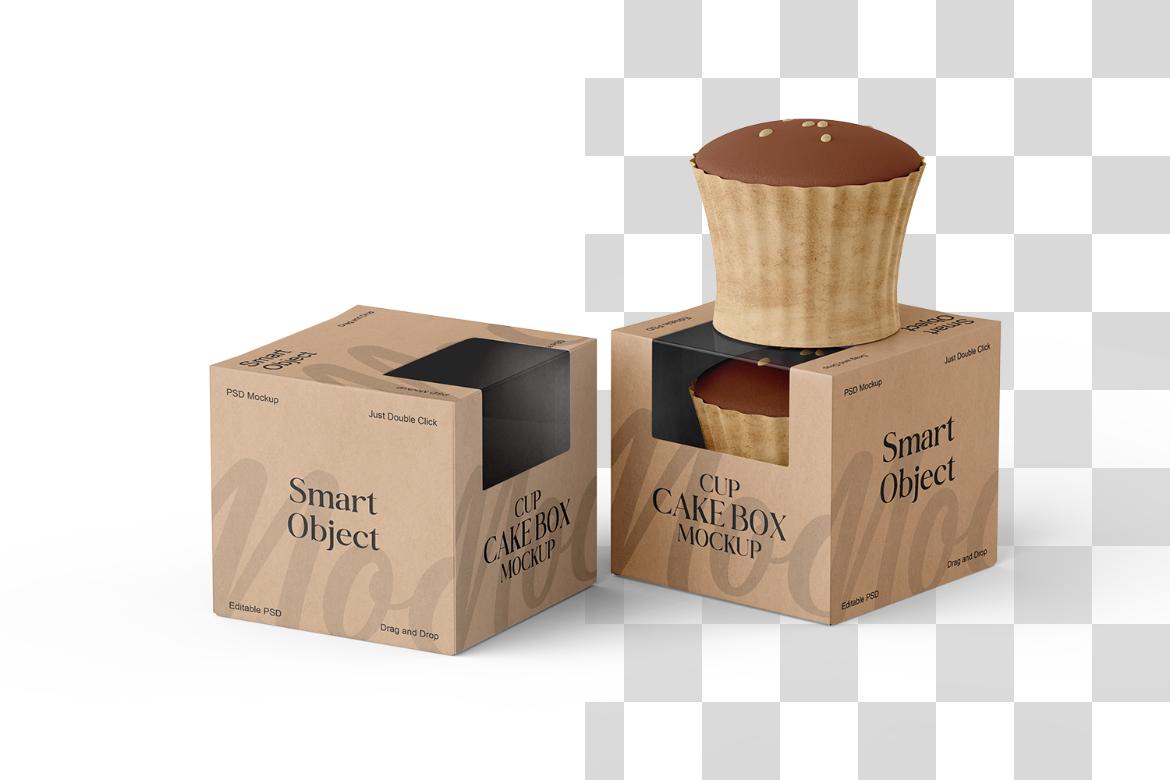Cupcake Box With Window Mockup