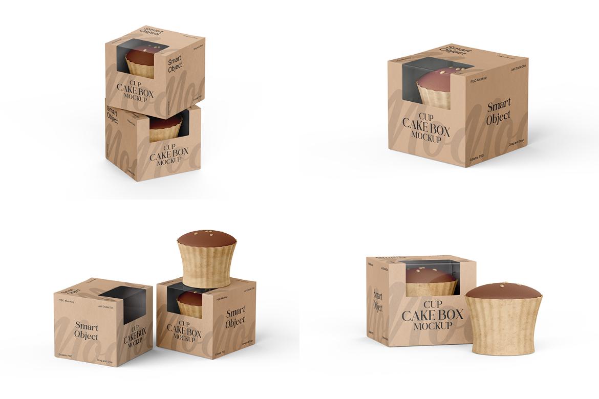 Cupcake Box With Window Mockup