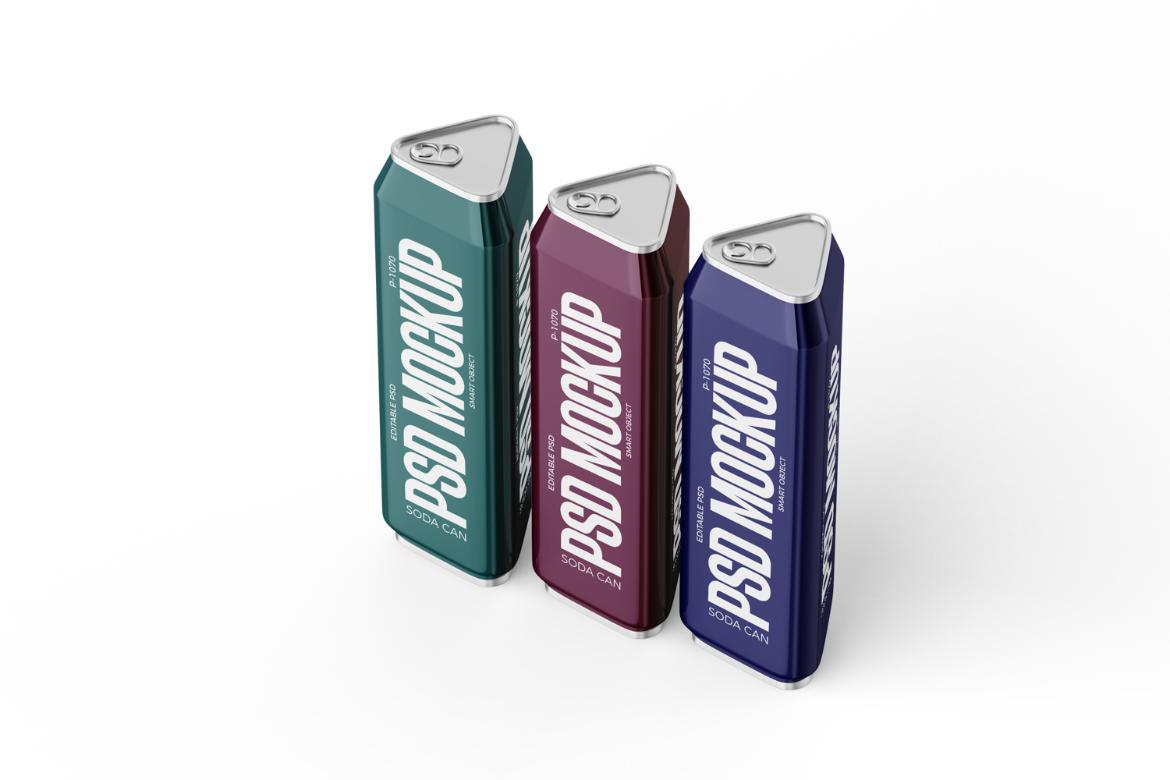 Triangular Cans Mockup