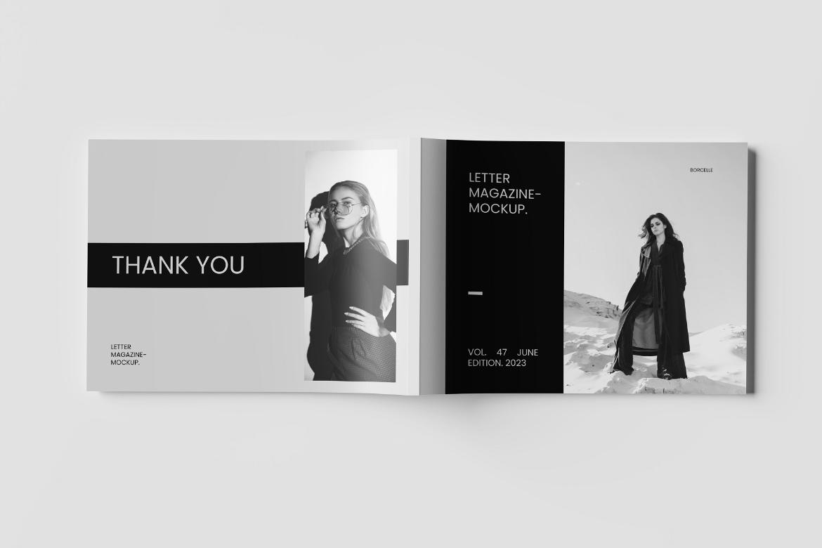 Us Letter Landscape Magazine Mockup