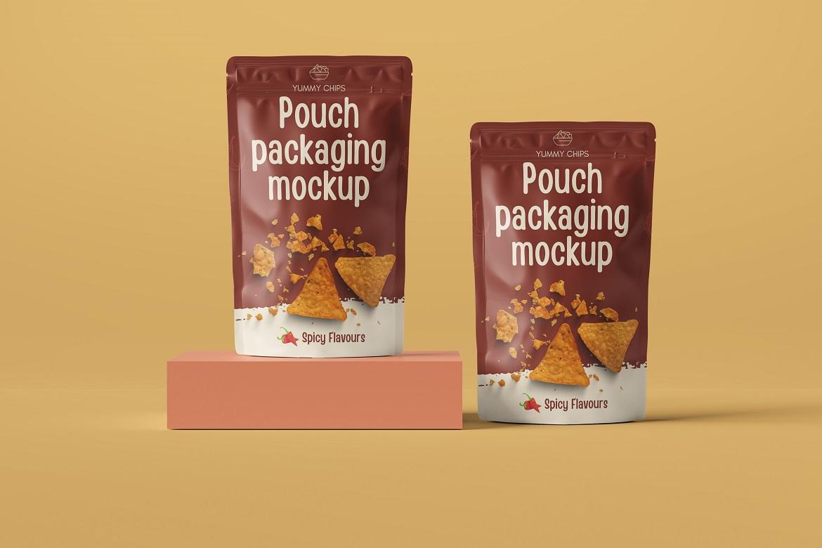 Pouch packaging Mockup