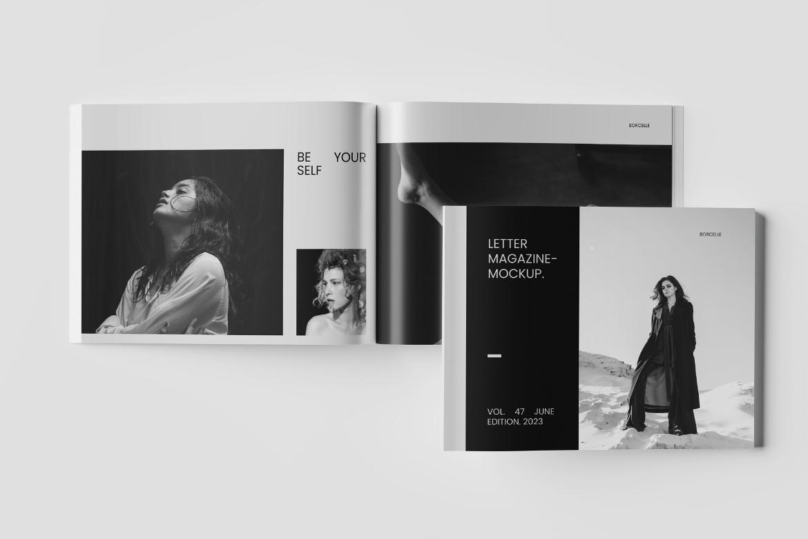 Us Letter Landscape Magazine Mockup