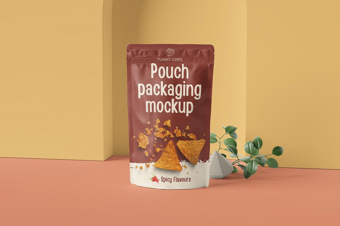 Pouch packaging Mockup