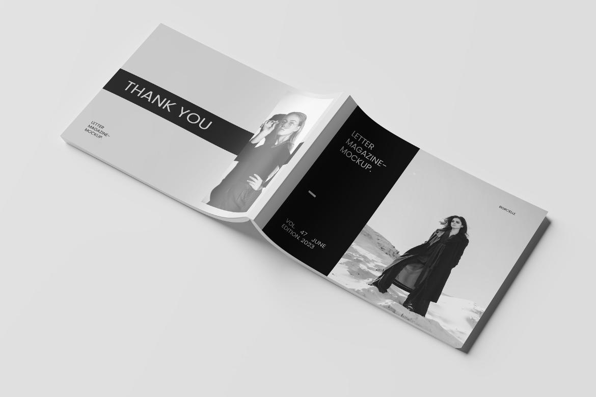 Us Letter Landscape Magazine Mockup
