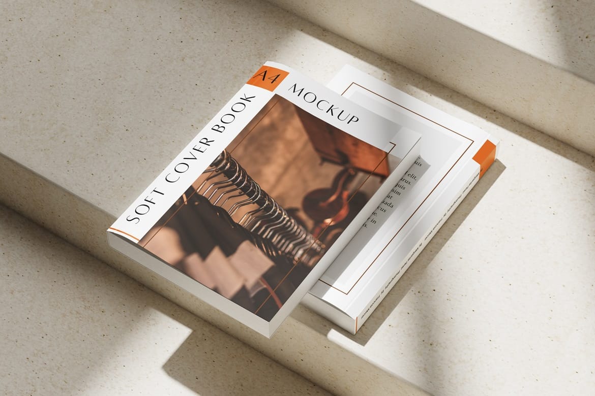 Soft Cover Book A4 Mockup