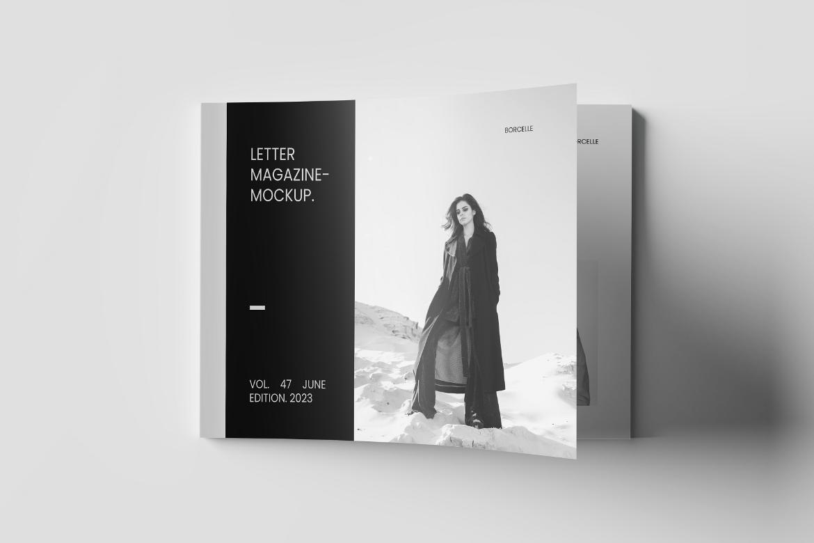 Us Letter Landscape Magazine Mockup