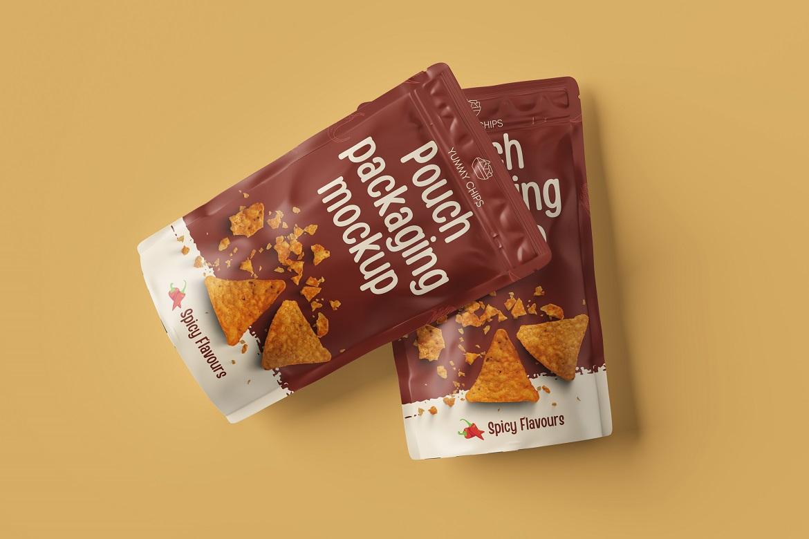 Pouch packaging Mockup
