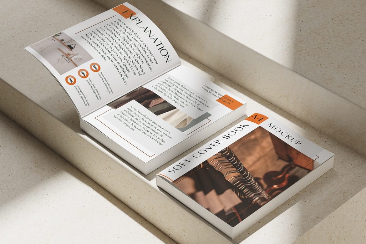 Soft Cover Book A4 Mockup