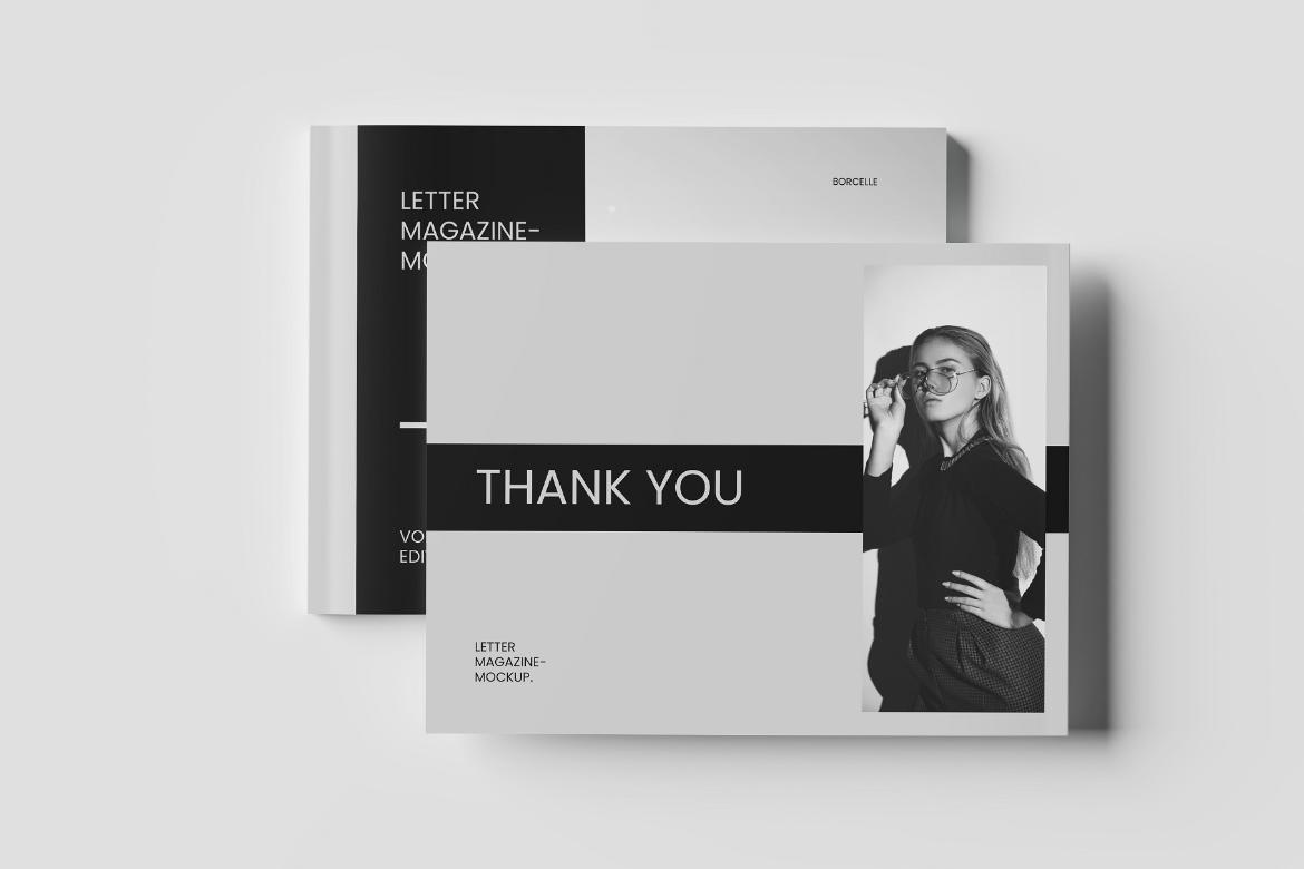 Us Letter Landscape Magazine Mockup