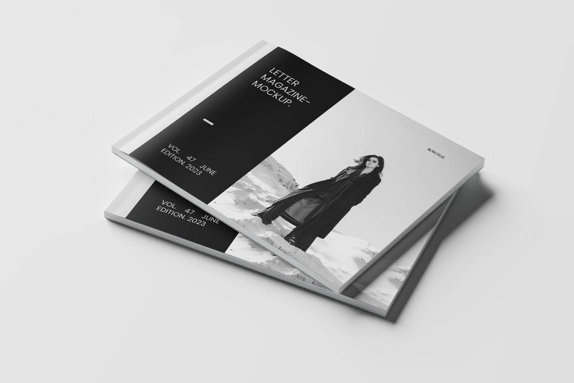Us Letter Landscape Magazine Mockup
