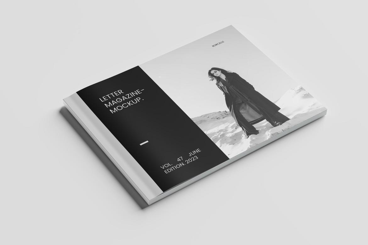 Us Letter Landscape Magazine Mockup