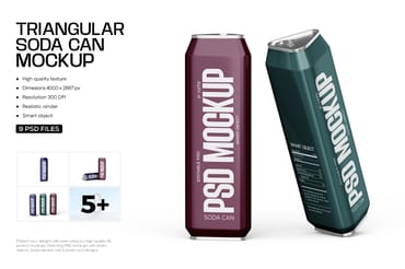 Triangular Cans Mockup