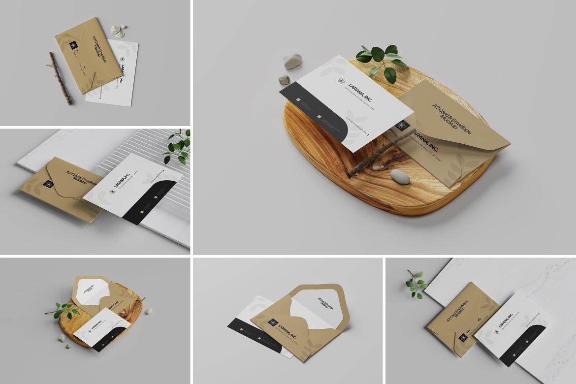 A2 Card & Envelope Mockup