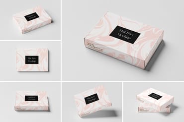 Flat Box Packaging Mockup