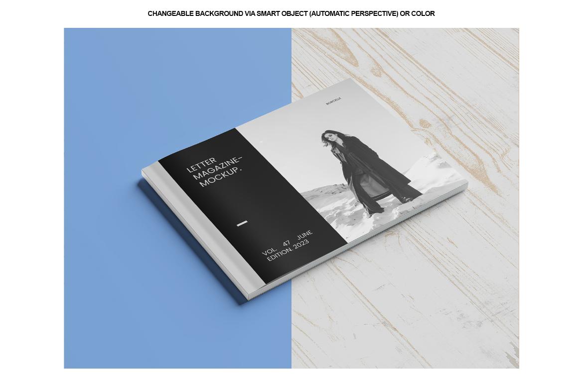 Us Letter Landscape Magazine Mockup