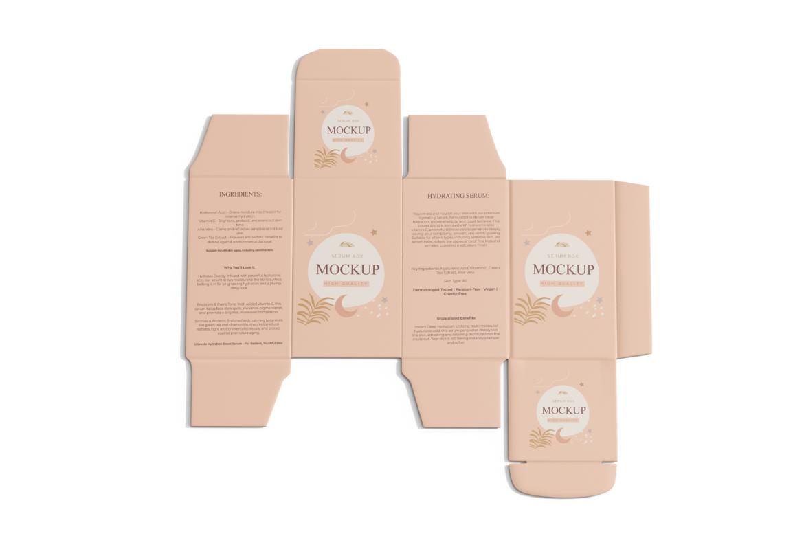 Unfolded Box Packaging Mockup