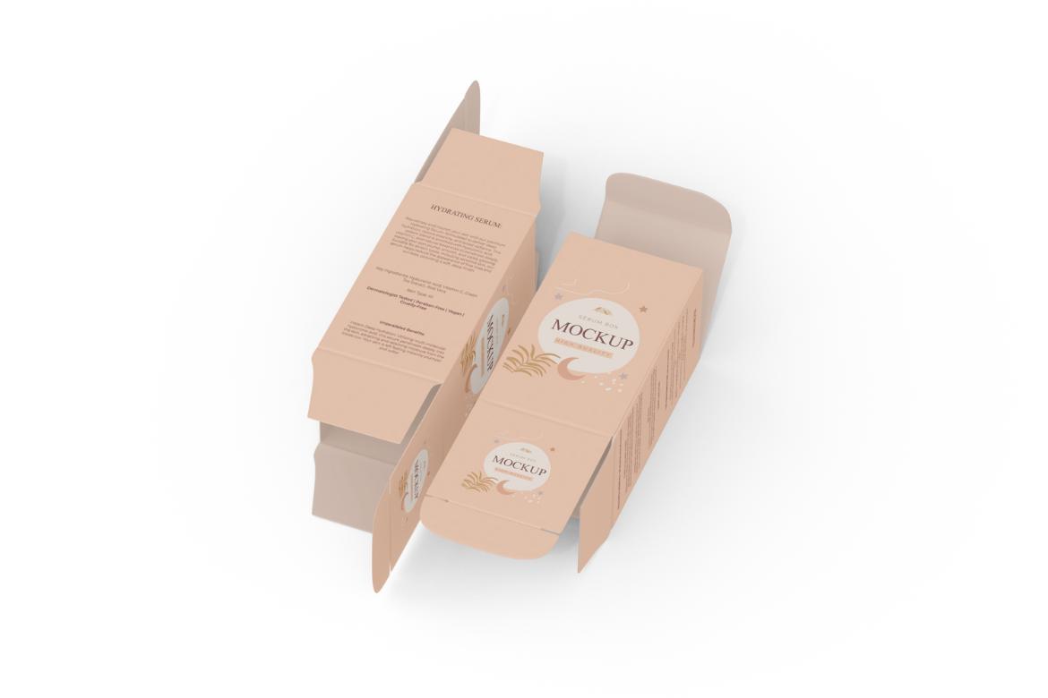 Unfolded Box Packaging Mockup