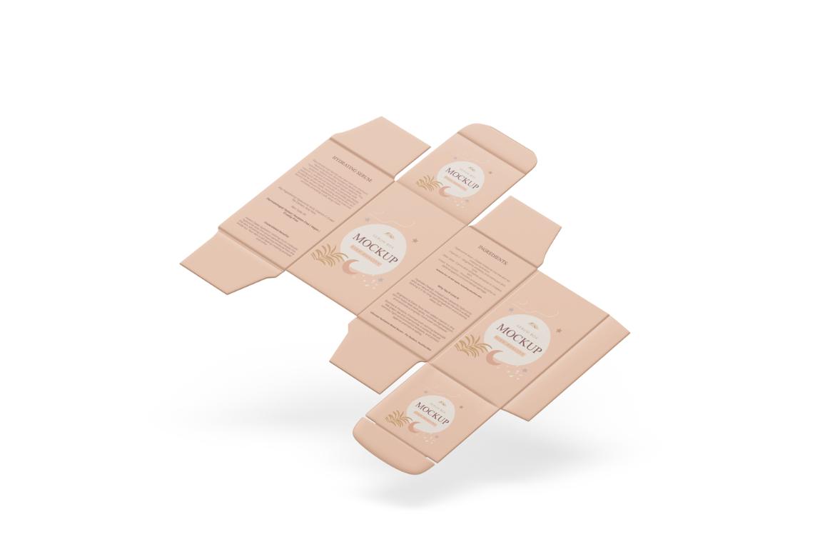 Unfolded Box Packaging Mockup