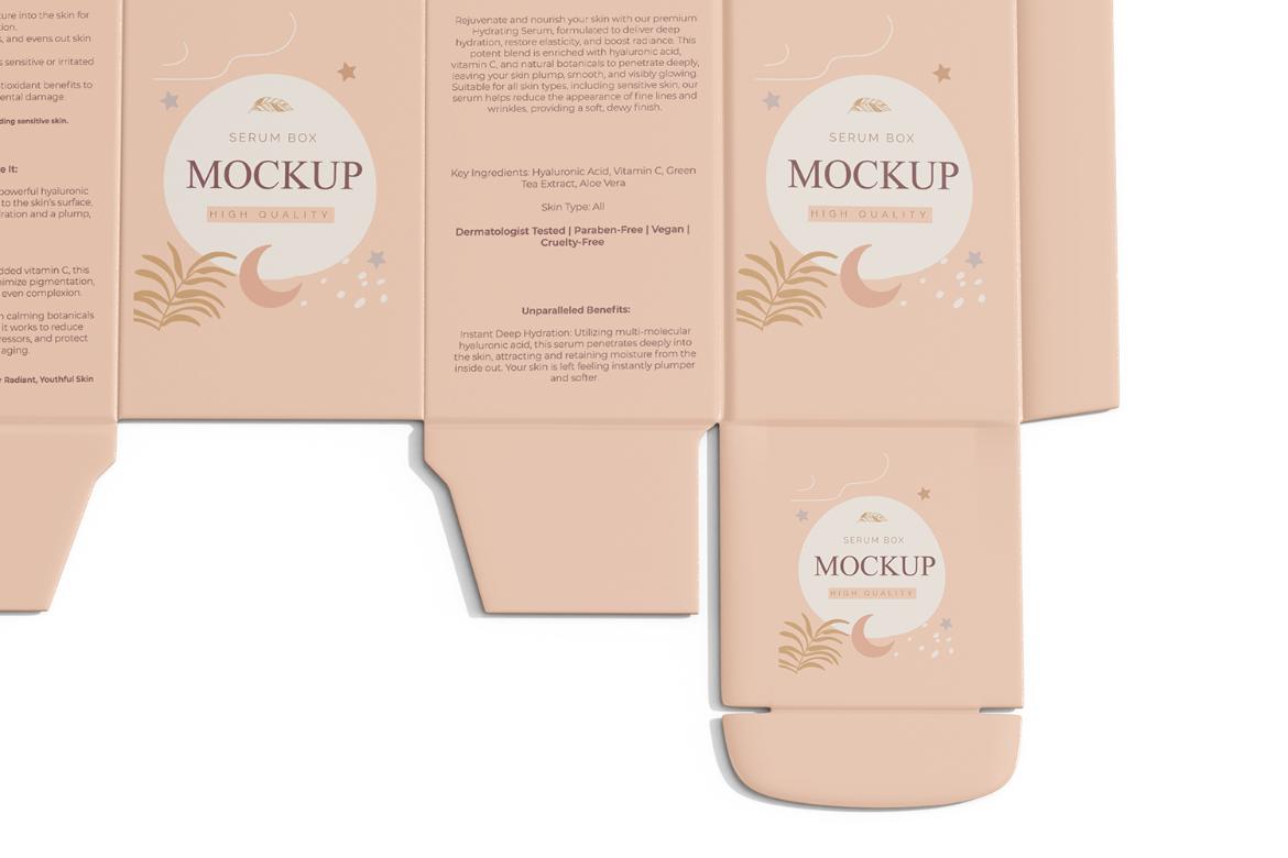 Unfolded Box Packaging Mockup
