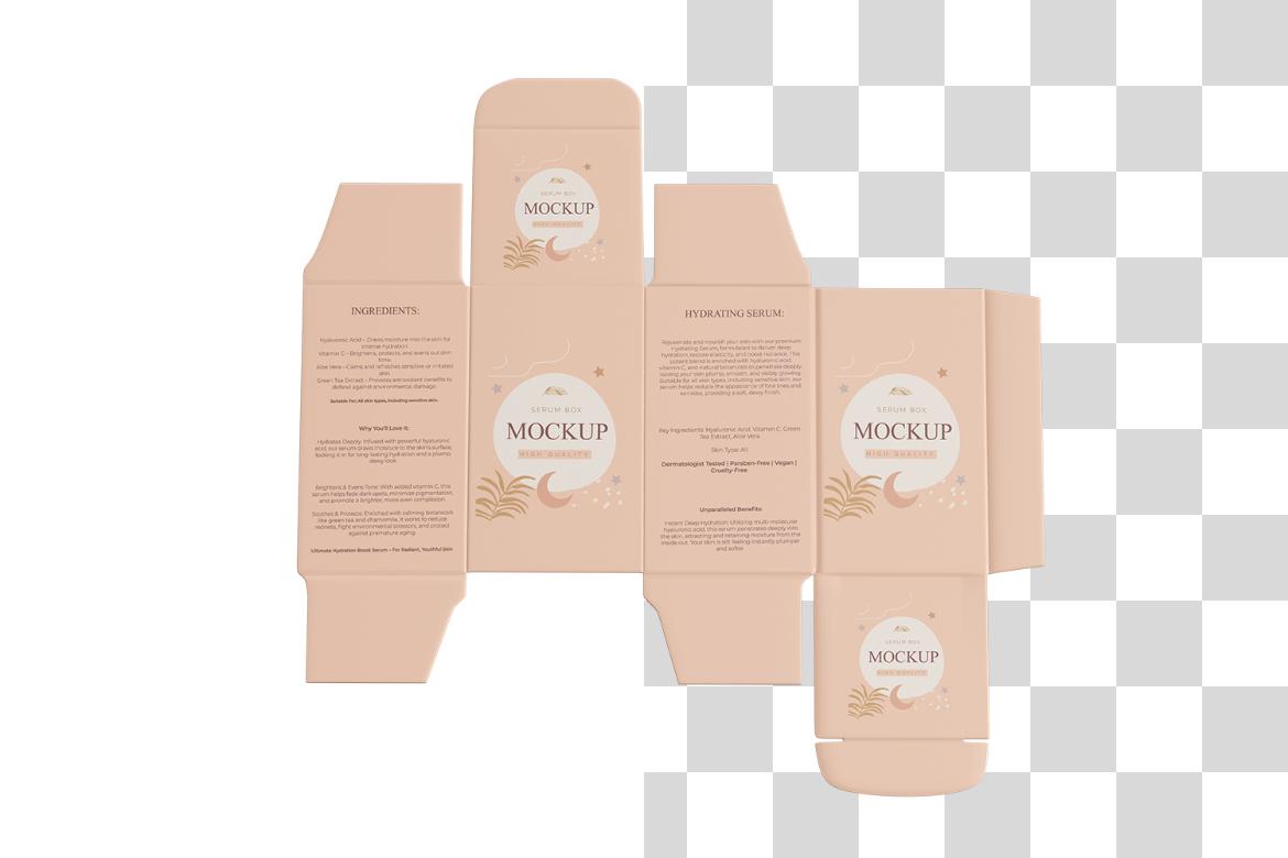 Unfolded Box Packaging Mockup