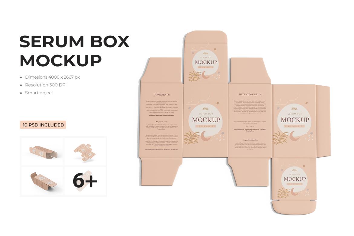 Unfolded Box Packaging Mockup