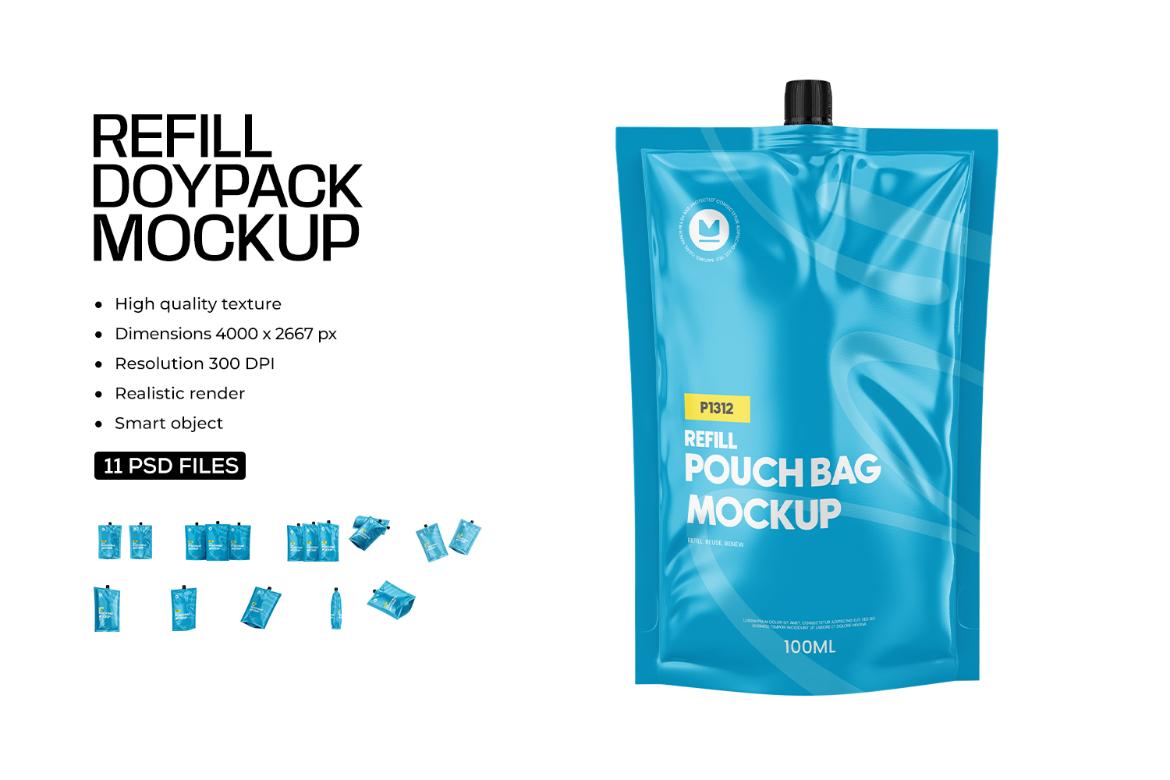 Realistic Spout Pouch Mockup