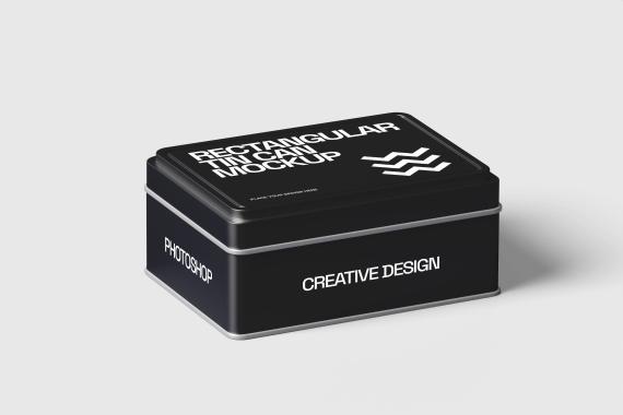 Rectangular Tin Can Mockup