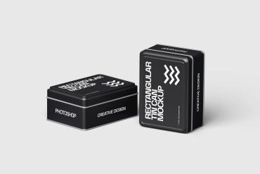 Rectangular Tin Can Mockup