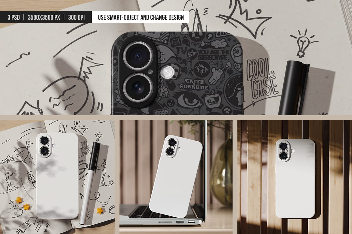Protective Plastic Phone Case Mockup