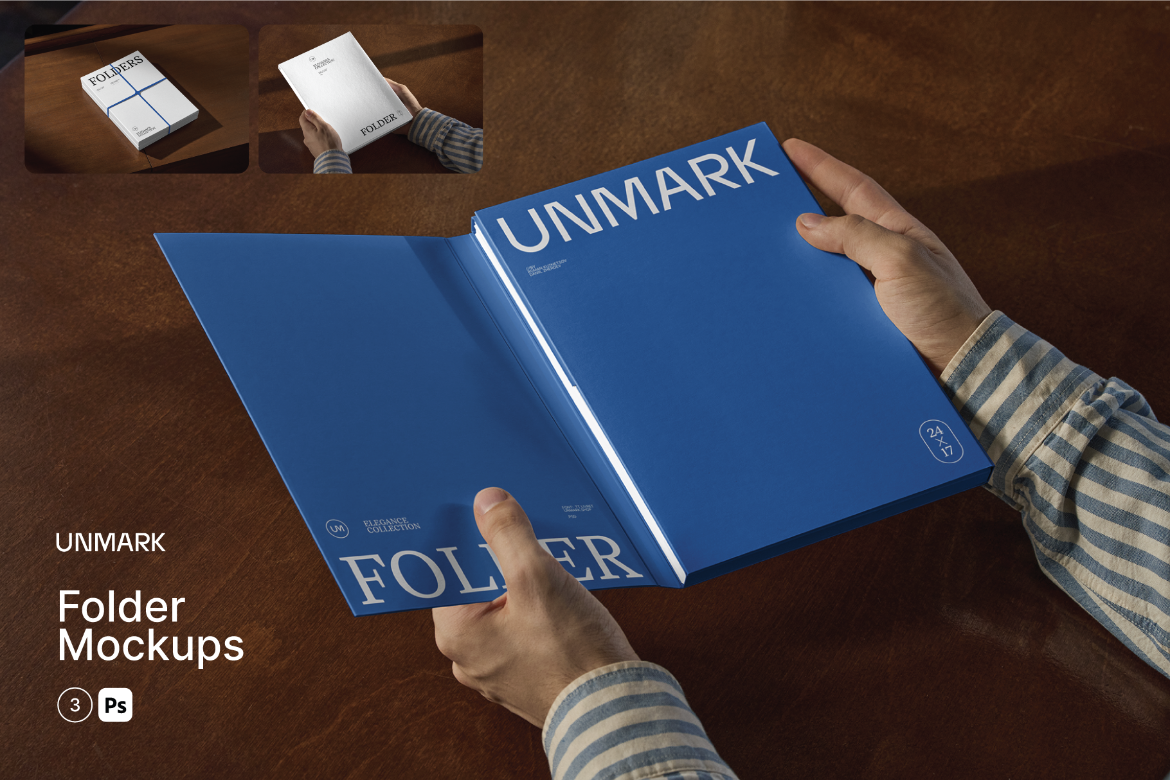 Folder Mockup Pack with Hand