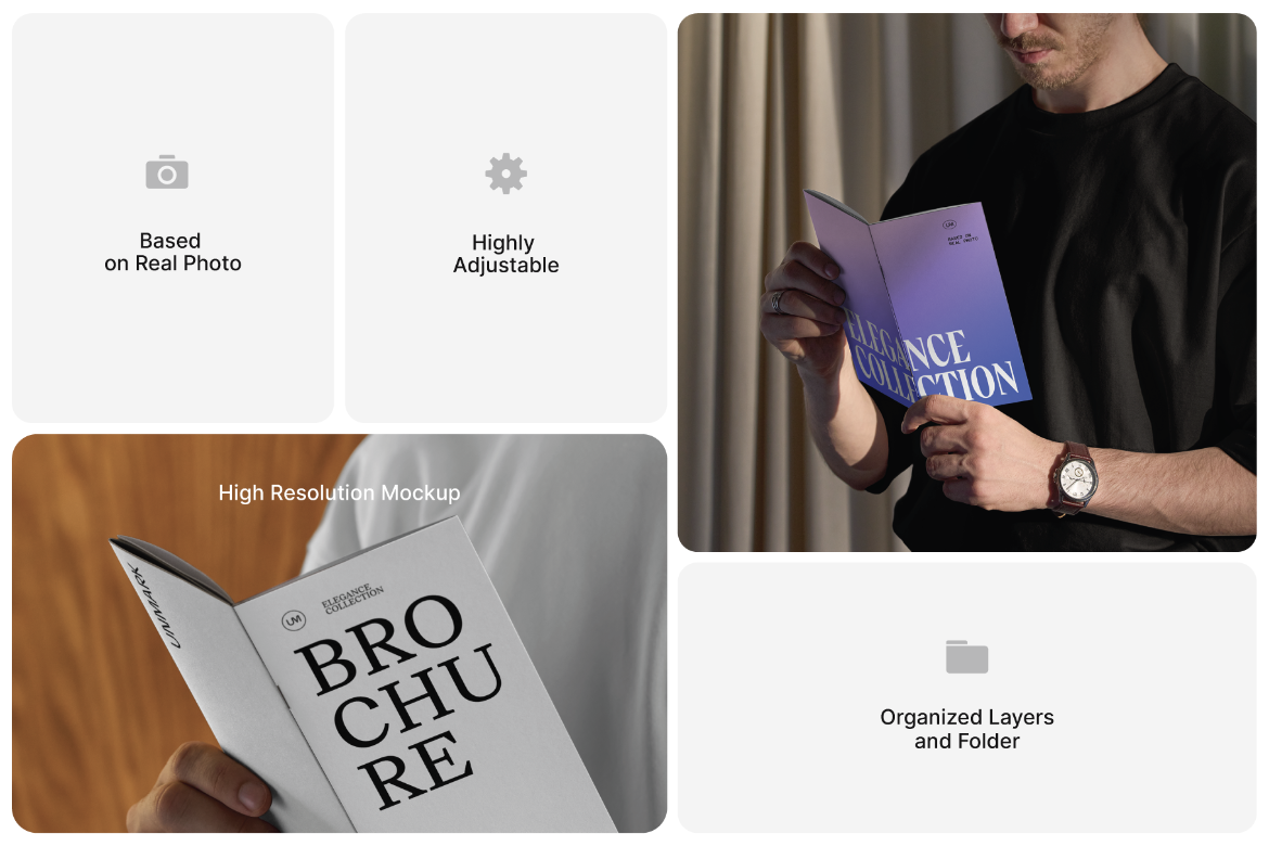 Brochure in hands Mockups