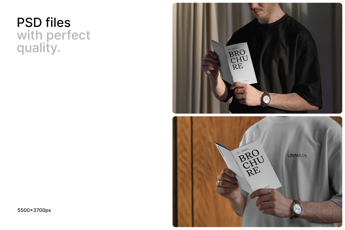 Brochure in hands Mockups