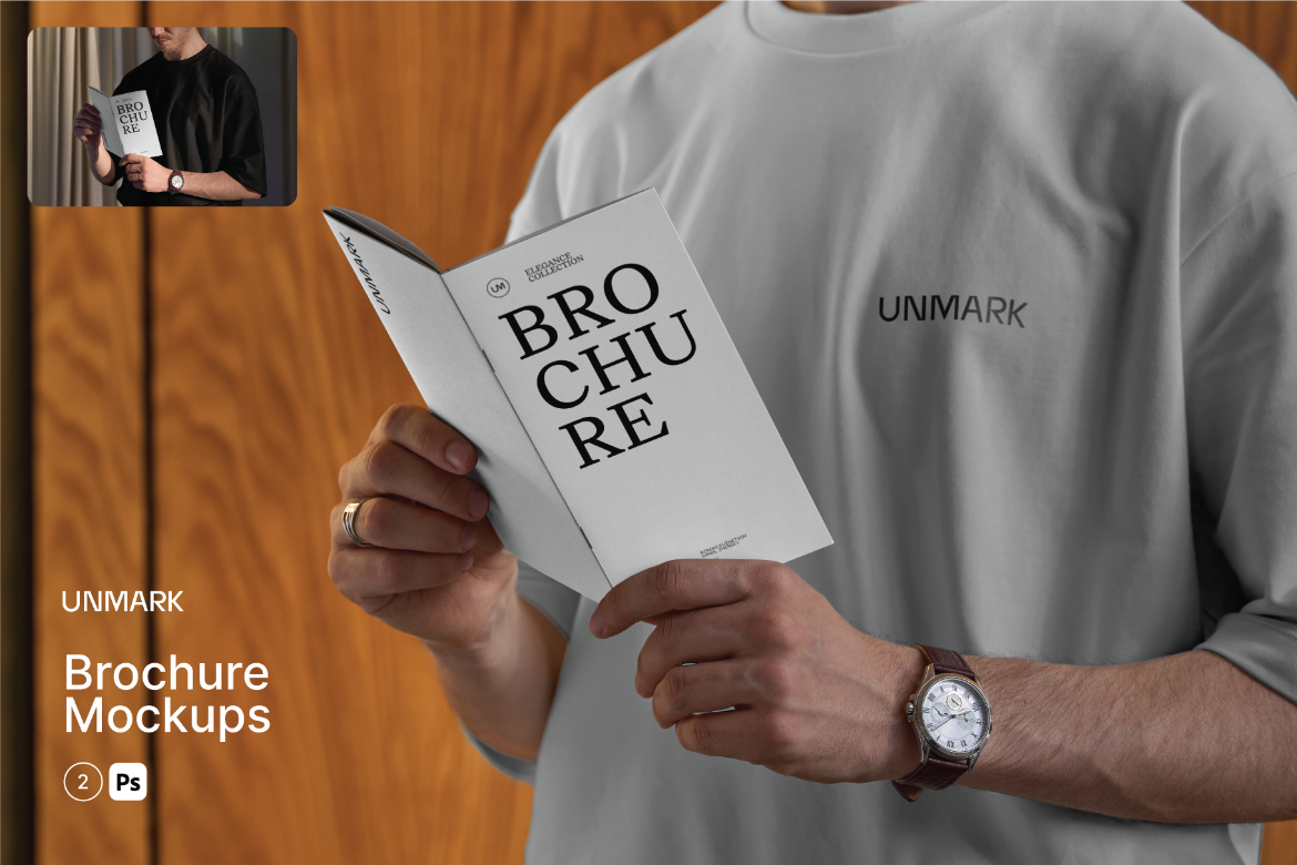 Brochure in hands Mockups