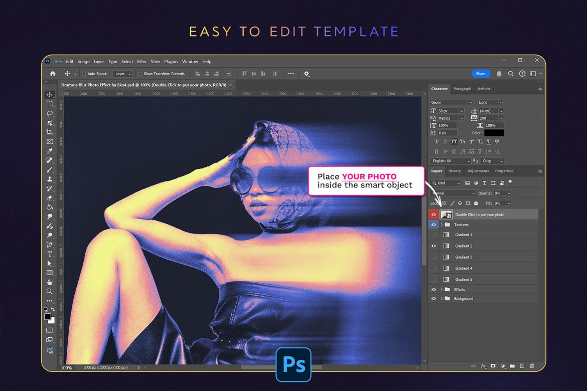 Duotone Blur Photo Effect