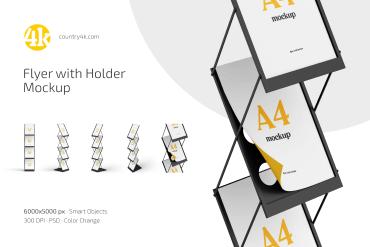 Flyer with Holder Mockup Set