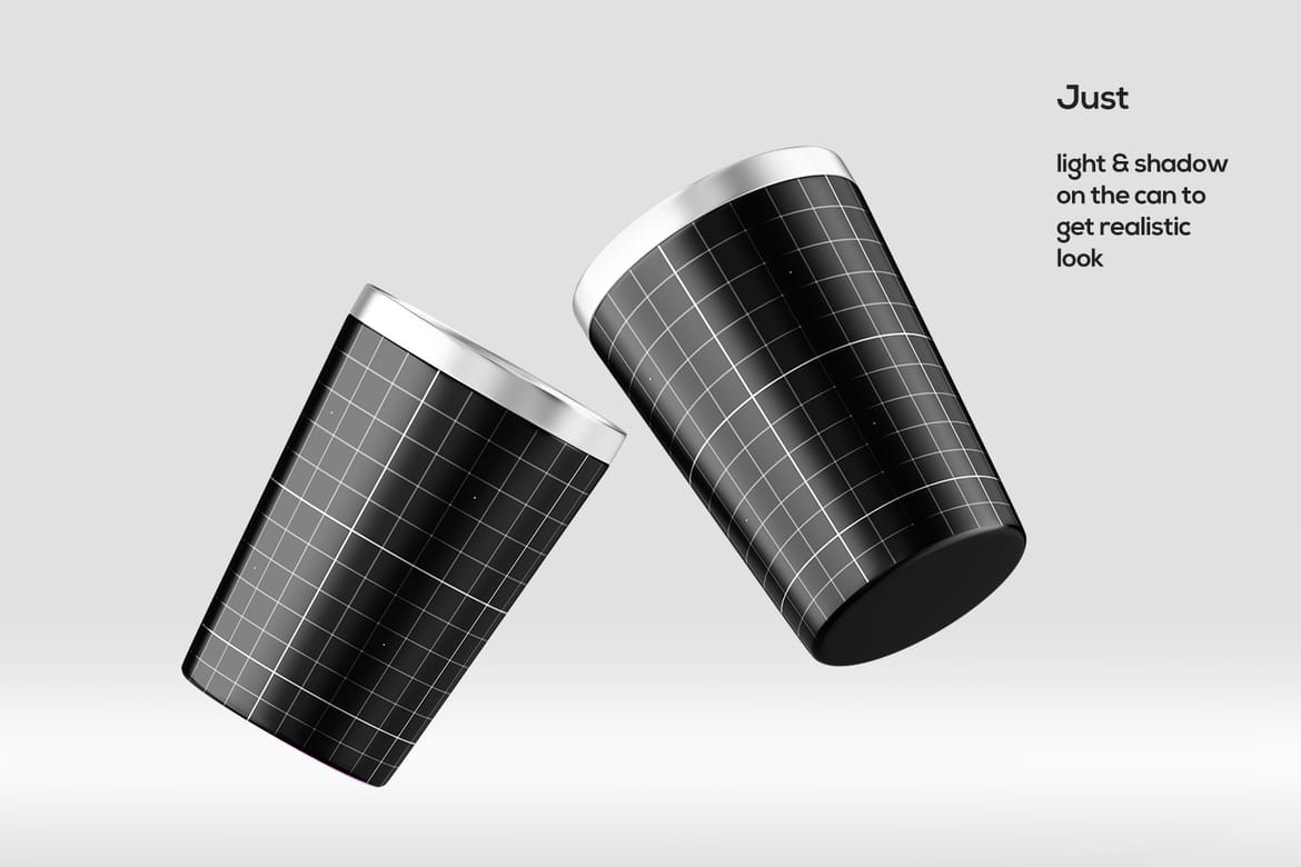  Aluminum Soda Cup With Straw Mockup