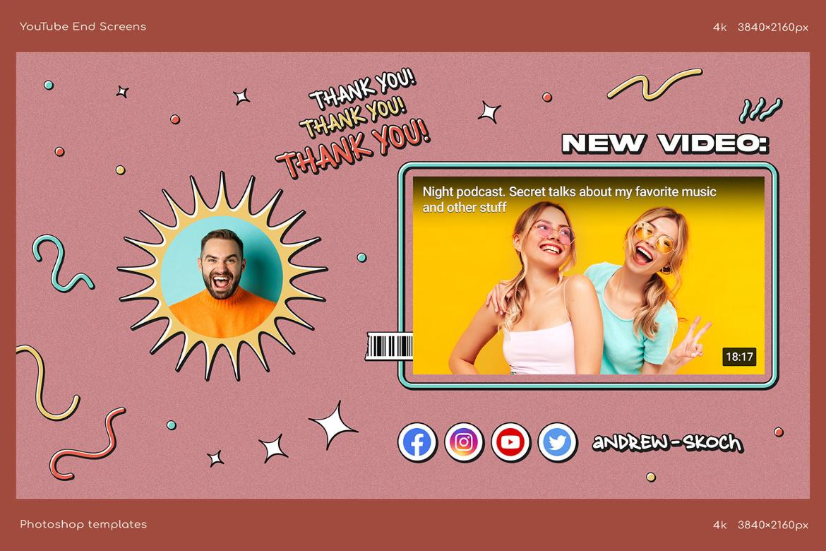 Colorful YouTube End Screens
