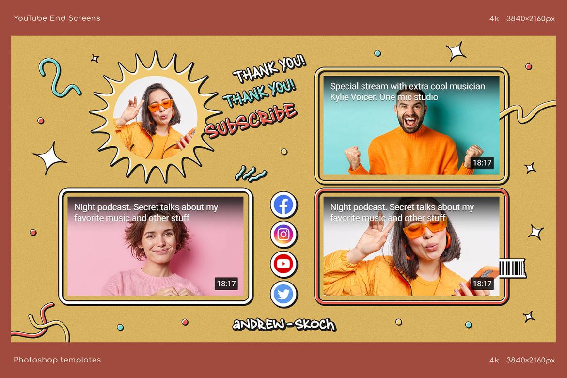 Colorful YouTube End Screens