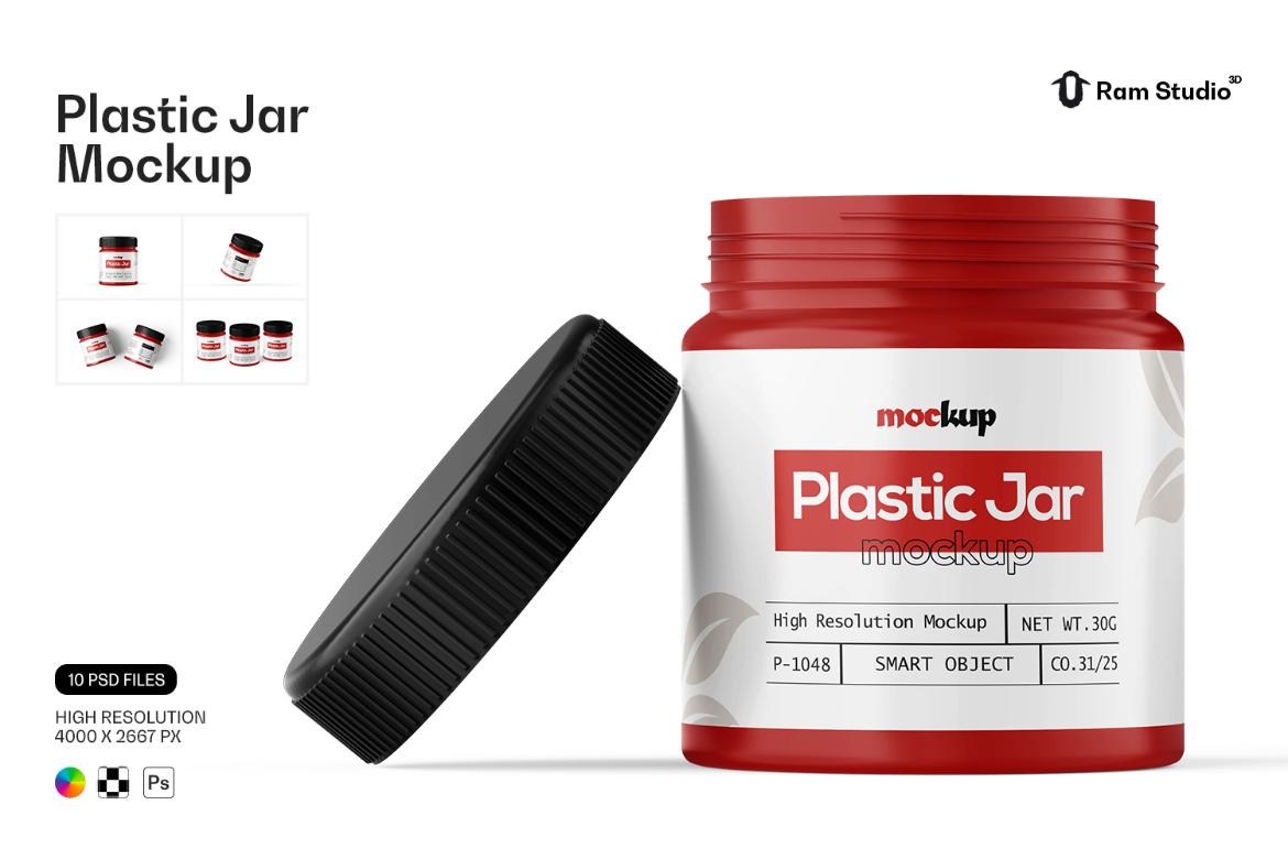 Plastic Jar Mockup For Supplement