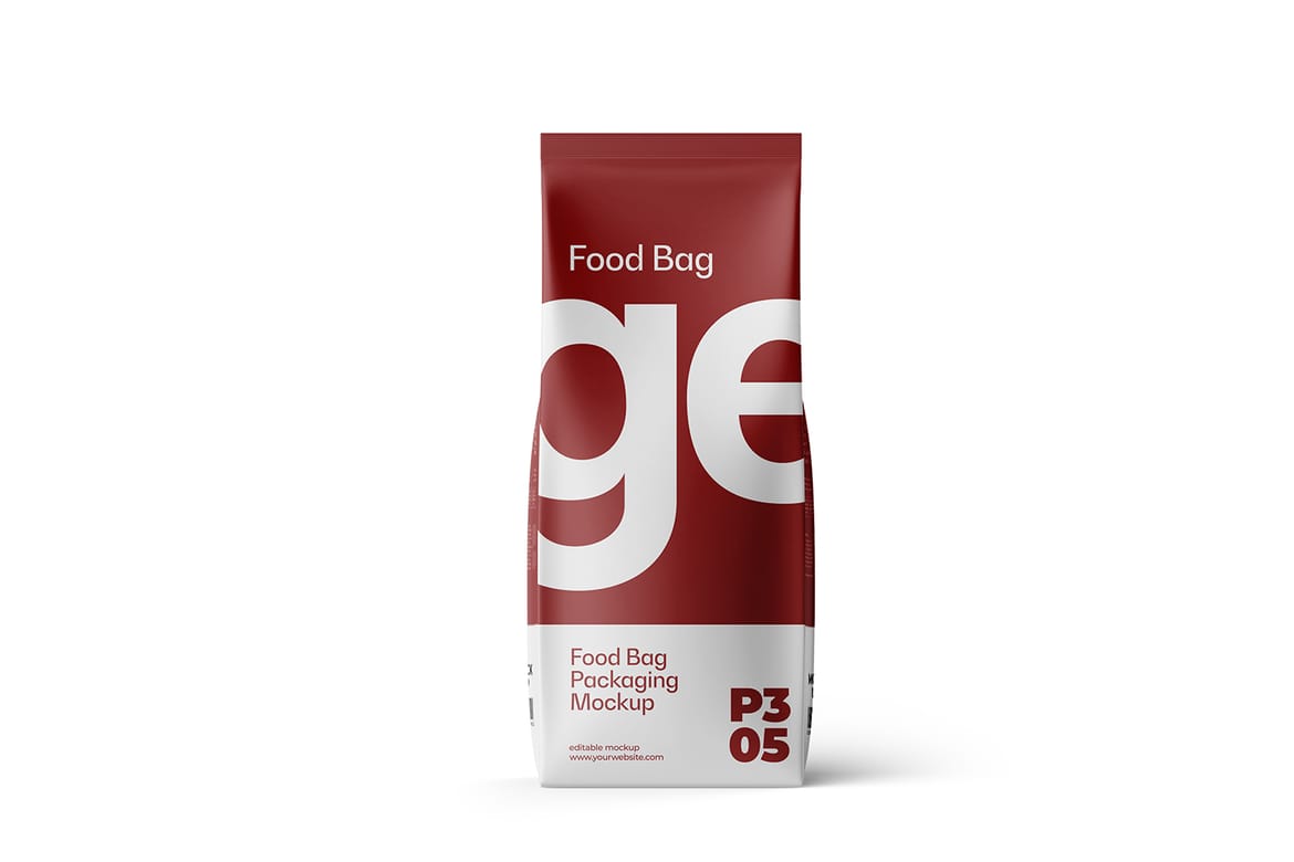 Food or Coffee Pouch Bag Mockup
